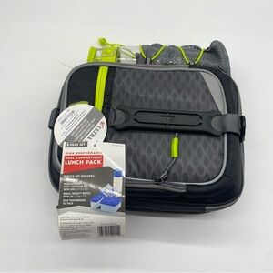 Gray and Black Dual Compartment Lunch Pack